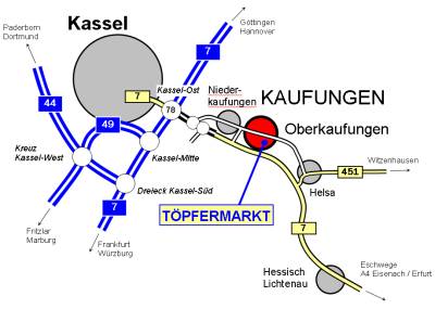 Anreisekarte Kaufungen